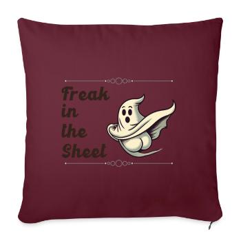 Freak dans la feuille drôle de conception fantôme - Housse de coussin décorative 45 x 45 cm - bordeaux - Devant