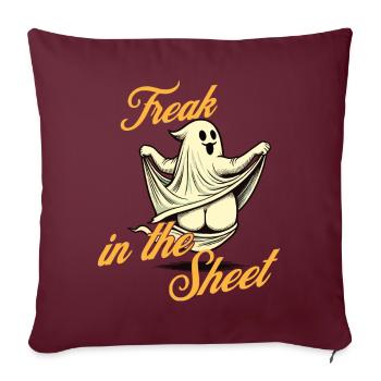 Freak dans la feuille drôle de conception fantôme - Housse de coussin décorative 45 x 45 cm - bordeaux - Devant