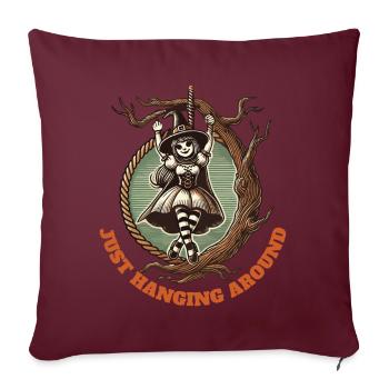 Juste traîner drôle de dicton d’Halloween - Housse de coussin décorative 45 x 45 cm - bordeaux - Devant