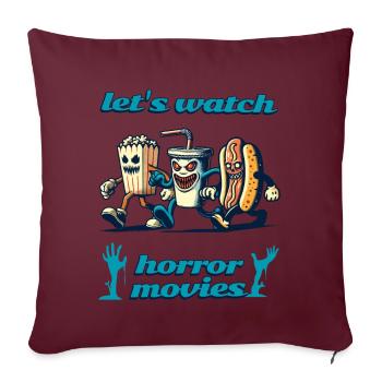Drôle de dicton Design Films d’horreur - Housse de coussin décorative 45 x 45 cm - bordeaux - Devant