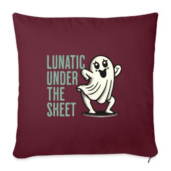 Lunatique sous le drap drôle de conception fantôme - Housse de coussin décorative 45 x 45 cm - bordeaux - Devant