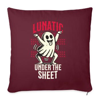 Lunatique sous le drap drôle de conception fantôme - Housse de coussin décorative 45 x 45 cm - bordeaux - Devant