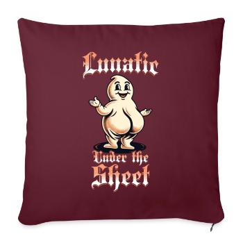Lunatique sous la feuille Funny Ghost Design - Housse de coussin décorative 45 x 45 cm - bordeaux - Devant