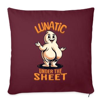 Lunatique sous feuille drôle Ghost Design - Housse de coussin décorative 45 x 45 cm - bordeaux - Devant