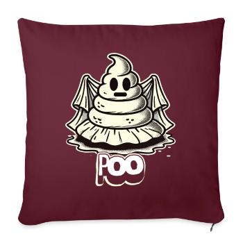 Drôle caca tas fantôme caca humoristique - Housse de coussin décorative 45 x 45 cm - bordeaux - Devant