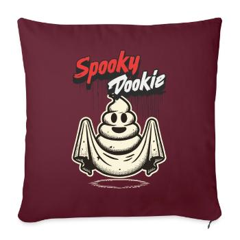 Drôle tas de caca fantôme effrayant dookie - Housse de coussin décorative 45 x 45 cm - bordeaux - Devant