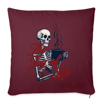 Déguisement effrayant d’un amateur de café drôle - Housse de coussin décorative 45 x 45 cm - bordeaux - Devant
