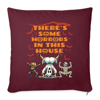 Il y a des horreurs dans cette maison Lustiger Spruch - Housse de coussin décorative 45 x 45 cm - bordeaux - Devant