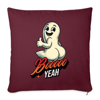 Boo Yeah Fantôme Drôle Dire Design - Housse de coussin décorative 45 x 45 cm - bordeaux - Devant