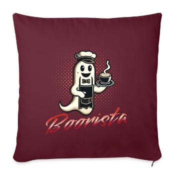 Café drôle disant Boorista Halloween fantôme - Housse de coussin décorative 45 x 45 cm - bordeaux - Devant