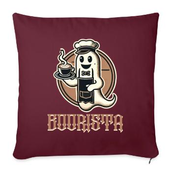 Café drôle disant Boorista Halloween fantôme - Housse de coussin décorative 45 x 45 cm - bordeaux - Devant