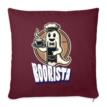 Café drôle disant Boorista Halloween fantôme - Housse de coussin décorative 45 x 45 cm - bordeaux - Devant