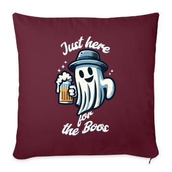 Drôle de fantôme d’Halloween ici pour l’alcool - Housse de coussin décorative 45 x 45 cm - bordeaux - Devant