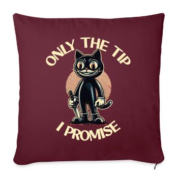 Drôle de chat ne disant que le pourboire Chat psycho - Housse de coussin décorative 45 x 45 cm - bordeaux - Devant