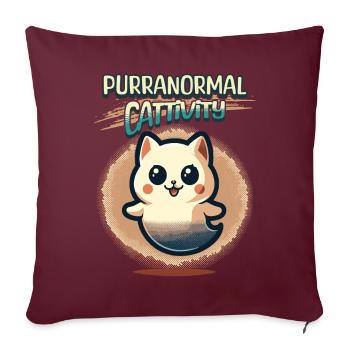 Purranormal Cattivity Spooky Cat Lover - Housse de coussin décorative 45 x 45 cm - bordeaux - Devant