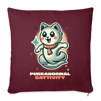 Purranormal Cattivity Spooky Cat Lover - Housse de coussin décorative 45 x 45 cm - bordeaux - Devant