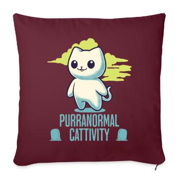 Purranormal Cattivity Spooky Cat Lover - Housse de coussin décorative 45 x 45 cm - bordeaux - Devant