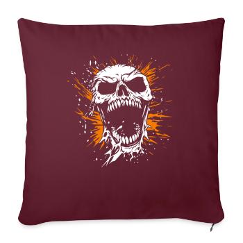 Déguisement de crâne d’Halloween - Creepy - Housse de coussin décorative 45 x 45 cm - bordeaux - Devant