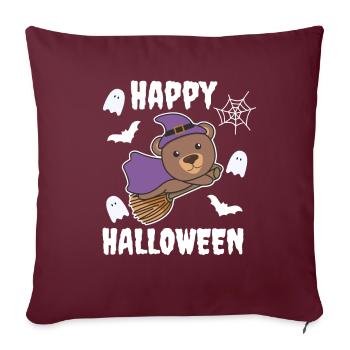 Ours Happy Halloween Sorcière Enfants Costume de Sorcière - Housse de coussin décorative 45 x 45 cm - bordeaux - Devant