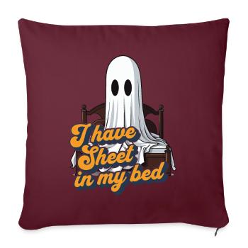 Drap d’Halloween au lit drôle de dicton - Housse de coussin décorative 45 x 45 cm - bordeaux - Devant