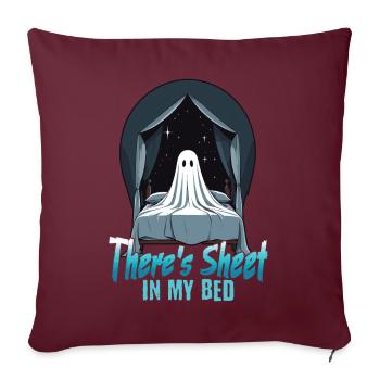 Drap d’Halloween au lit drôle de dicton - Housse de coussin décorative 45 x 45 cm - bordeaux - Devant