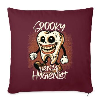 Dent d’Halloween d’hygiéniste dentaire effrayante - Housse de coussin décorative 45 x 45 cm - bordeaux - Devant