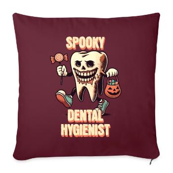 Gruselige Zahnärztliche Halloween Abenteuer - Sofakissenbezug 45 x 45 cm - Burgunderrot - Vorne