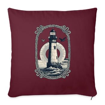Phare Hobby Pêcheur Marin Style Vintage - Housse de coussin décorative 45 x 45 cm - bordeaux - Devant