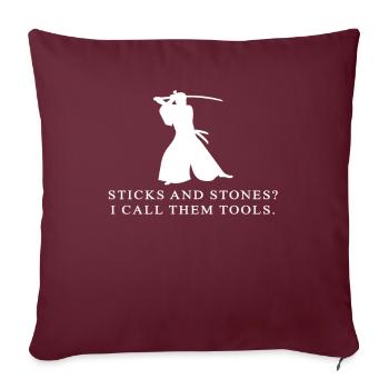 Arnis Eskrima Kali Art philippin - Housse de coussin décorative 45 x 45 cm - bordeaux - Devant