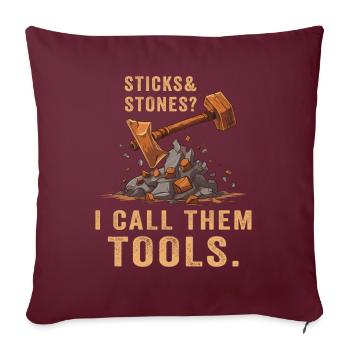 Arnis Eskrima Kali Art philippin - Housse de coussin décorative 45 x 45 cm - bordeaux - Devant