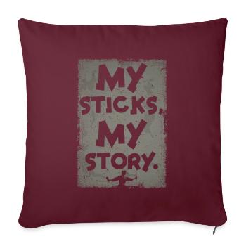 Arnis Eskrima Kali Filipino Martial - Housse de coussin décorative 45 x 45 cm - bordeaux - Devant
