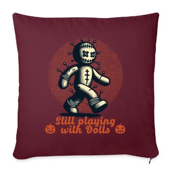 Voodoo Puppe Gruseliges Party Design - Sofakissenbezug 45 x 45 cm - Burgunderrot - Vorne