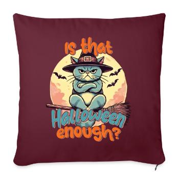 Est-ce que l’Halloween suffit ? Plaisir des chats - Housse de coussin décorative 45 x 45 cm - bordeaux - Devant