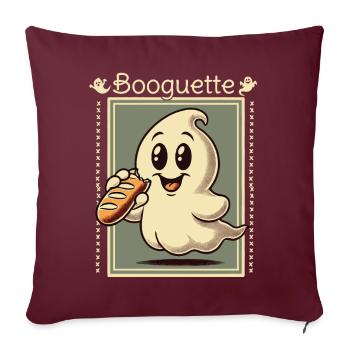 Booguette fantôme pour les amateurs de baguette - Housse de coussin décorative 45 x 45 cm - bordeaux - Devant