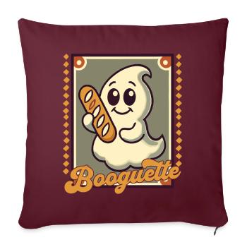 Booguette fantôme pour les amateurs de baguette - Housse de coussin décorative 45 x 45 cm - bordeaux - Devant