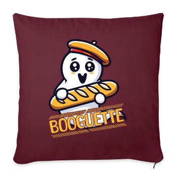 Fantôme avec baguette booguette fun - Housse de coussin décorative 45 x 45 cm - bordeaux - Devant
