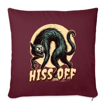 Creepy Cat Art Sifflement éteint - Housse de coussin décorative 45 x 45 cm - bordeaux - Devant