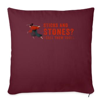 Arnis Eskrima Kali Art philippin - Housse de coussin décorative 45 x 45 cm - bordeaux - Devant