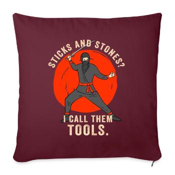Arnis Eskrima Kali Art philippin - Housse de coussin décorative 45 x 45 cm - bordeaux - Devant