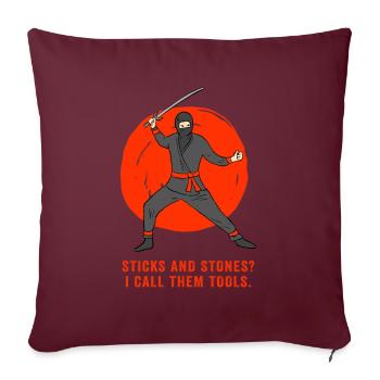 Arnis Eskrima Kali Art philippin - Housse de coussin décorative 45 x 45 cm - bordeaux - Devant