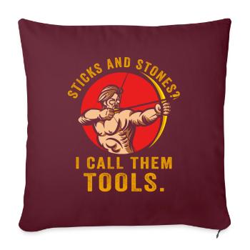 Arnis Eskrima Kali Art philippin - Housse de coussin décorative 45 x 45 cm - bordeaux - Devant