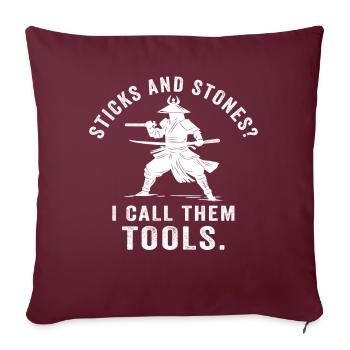 Arnis Eskrima Kali Art philippin - Housse de coussin décorative 45 x 45 cm - bordeaux - Devant