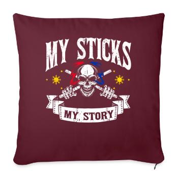 Arnis Kali Eskrima Filipino FMA - Housse de coussin décorative 45 x 45 cm - bordeaux - Devant