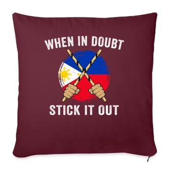 Arnis Eskrima Kali Filipino FMA - Housse de coussin décorative 45 x 45 cm - bordeaux - Devant