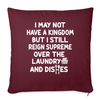 Régner sur la lessive et la vaisselle Ménagère - Housse de coussin décorative 45 x 45 cm - bordeaux - Devant