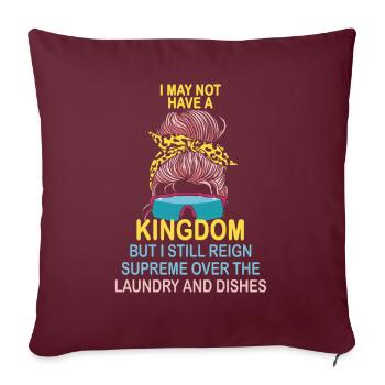 Régner sur la lessive et la vaisselle Ménagère - Housse de coussin décorative 45 x 45 cm - bordeaux - Devant
