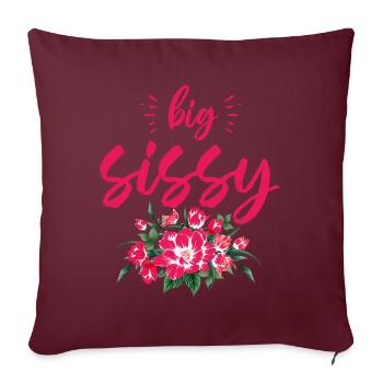 Famille Grande Sœur - Housse de coussin décorative 45 x 45 cm - bordeaux - Devant