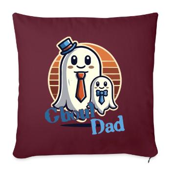 Ghoul Dad Drôle Motif Fantôme - Housse de coussin décorative 45 x 45 cm - bordeaux - Devant