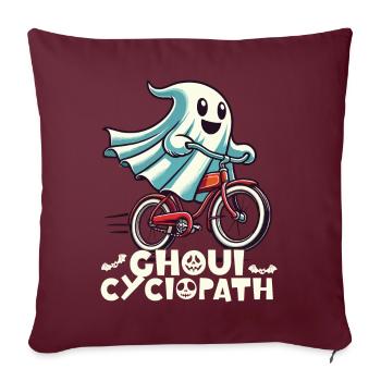 Ghoul Cyclopath Drôle Vélo D’Halloween - Housse de coussin décorative 45 x 45 cm - bordeaux - Devant