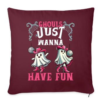 Les goules veulent juste s’amuser Ghost Party - Housse de coussin décorative 45 x 45 cm - bordeaux - Devant